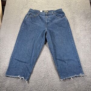Vintage Boss Jeans Bermuda Mens 38x25 Blue Medium Wash Baggy ‎ Made USA